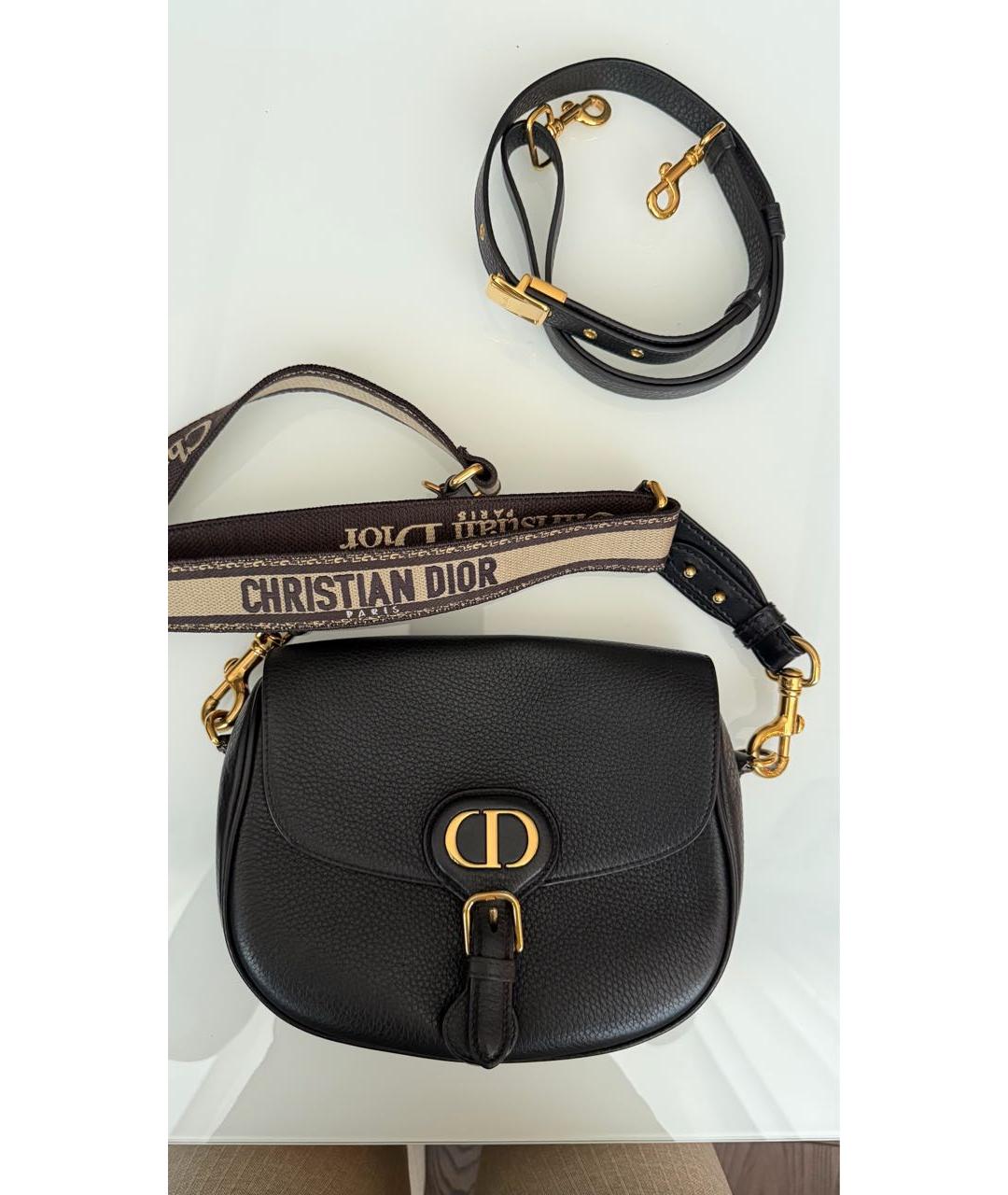 CHRISTIAN DIOR Черная кожаная сумка через плечо, фото 7