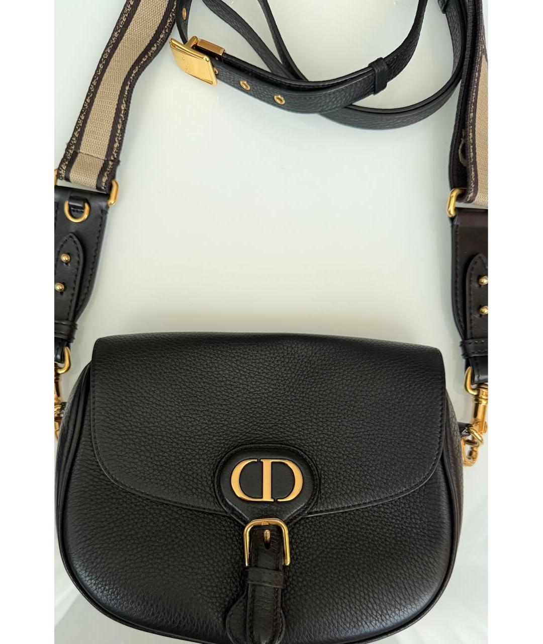 CHRISTIAN DIOR Черная кожаная сумка через плечо, фото 2