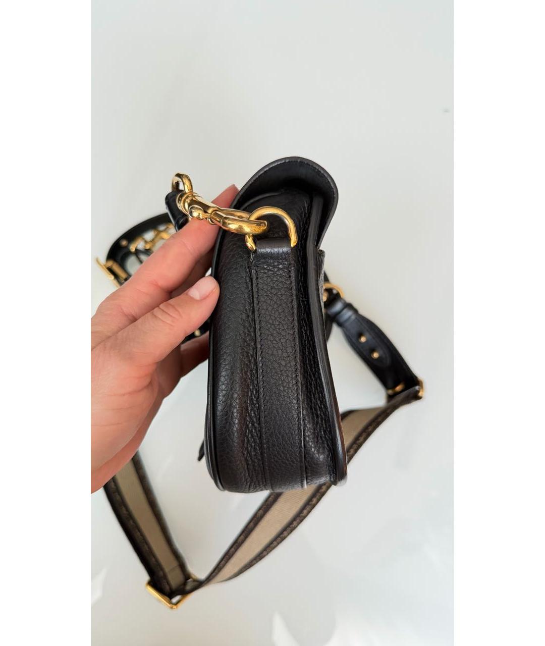 CHRISTIAN DIOR Черная кожаная сумка через плечо, фото 5