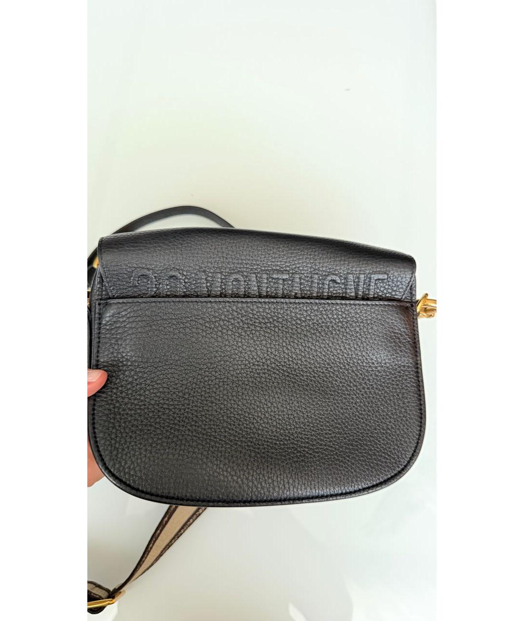 CHRISTIAN DIOR Черная кожаная сумка через плечо, фото 3