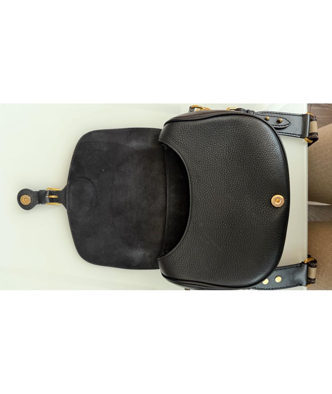 CHRISTIAN DIOR Черная кожаная сумка через плечо, фото 4
