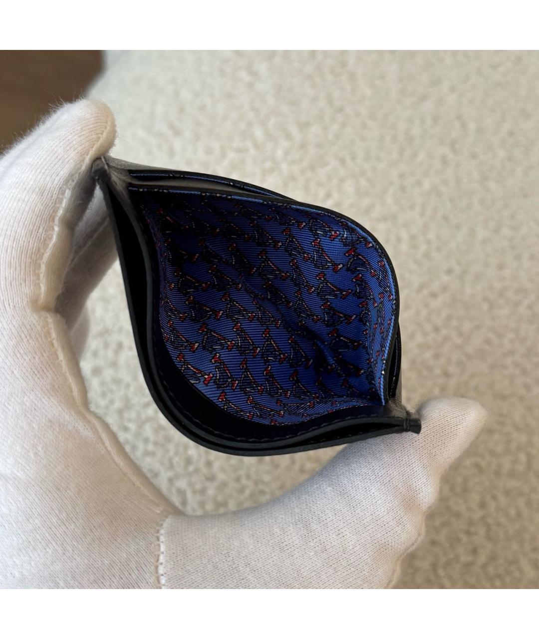 HERMES Черный кожаный кардхолдер, фото 4