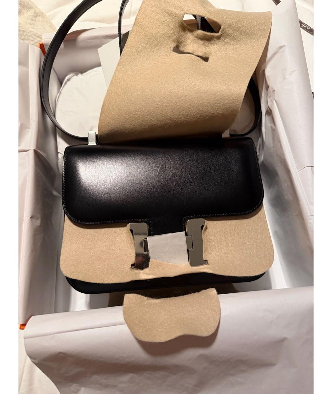 HERMES Черная кожаная сумка через плечо, фото 2