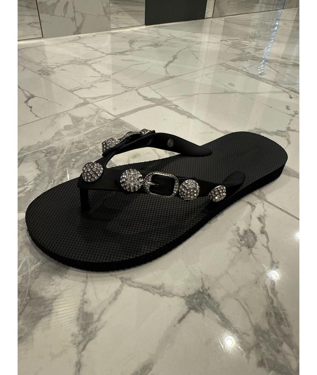 BALENCIAGA Черные шлепанцы, фото 5