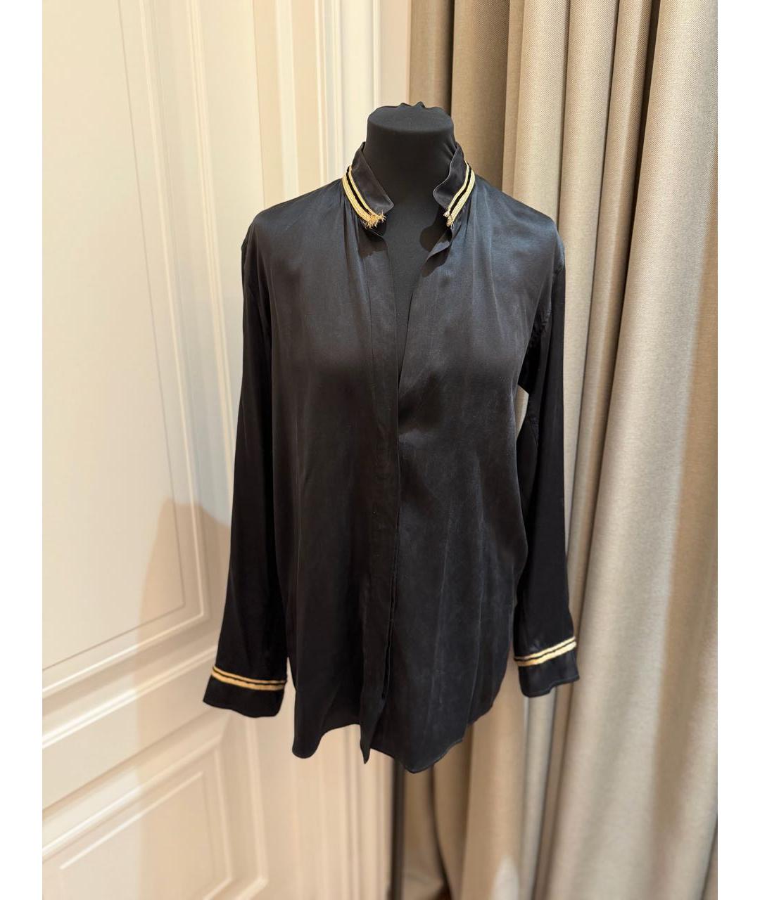 BALMAIN Черная шелковая блузы, фото 9