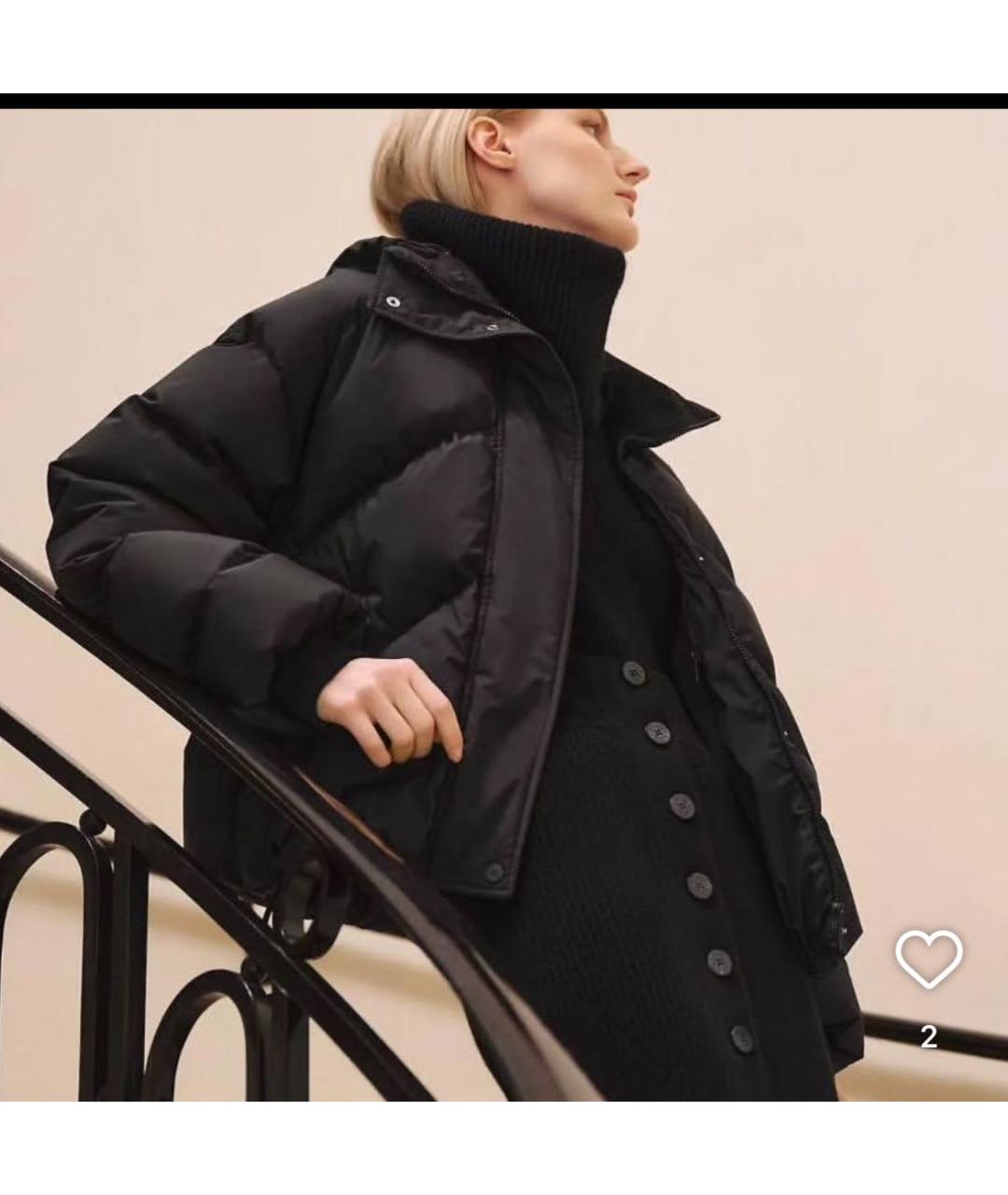 HERMES Черный полиэстеровый пуховик, фото 3