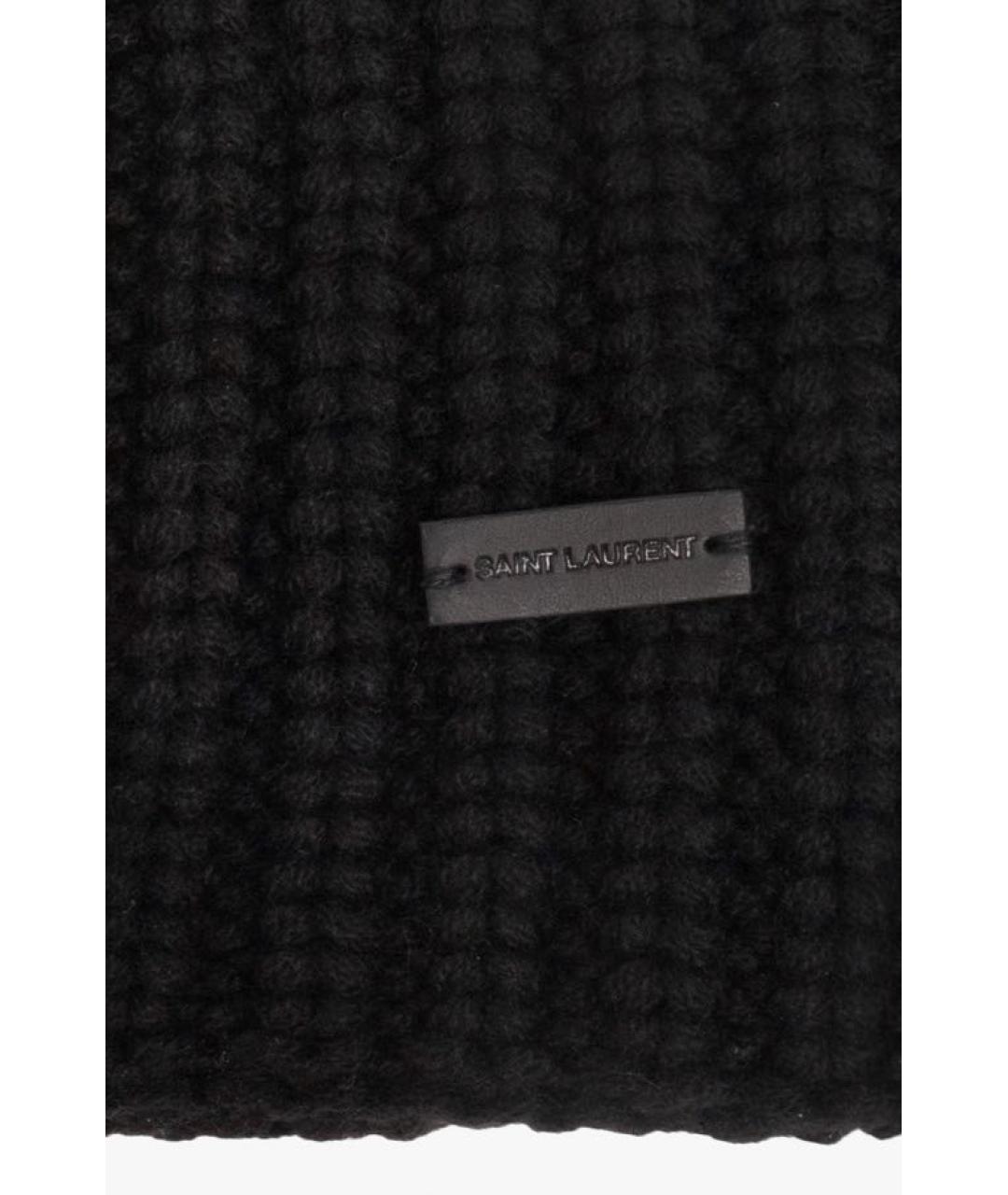 SAINT LAURENT Черная кашемировая шапка, фото 3