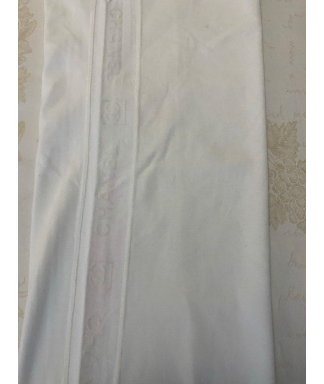 CHANEL Белые хлопковые прямые брюки, фото 7