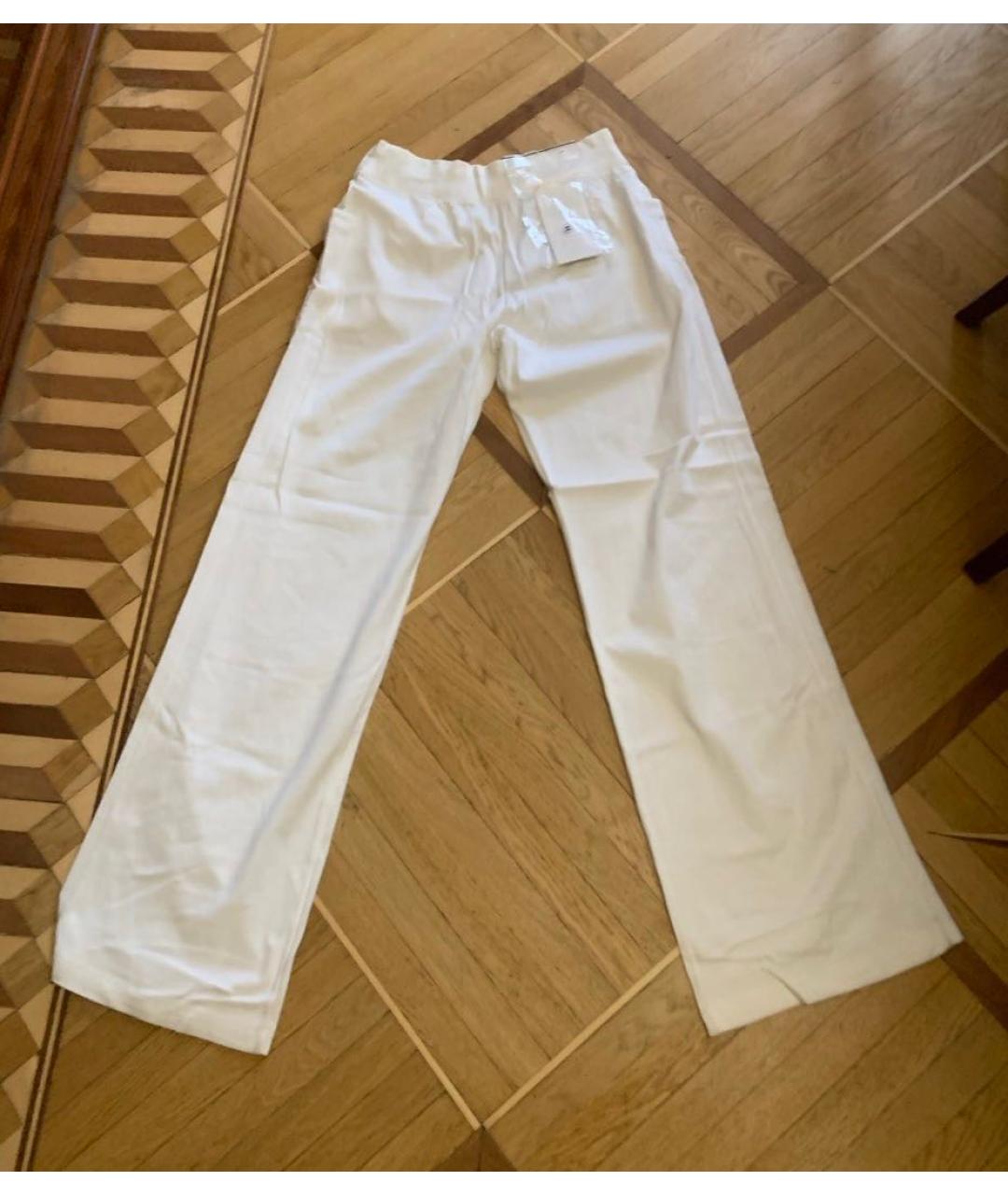 CHANEL Белые хлопковые прямые брюки, фото 2