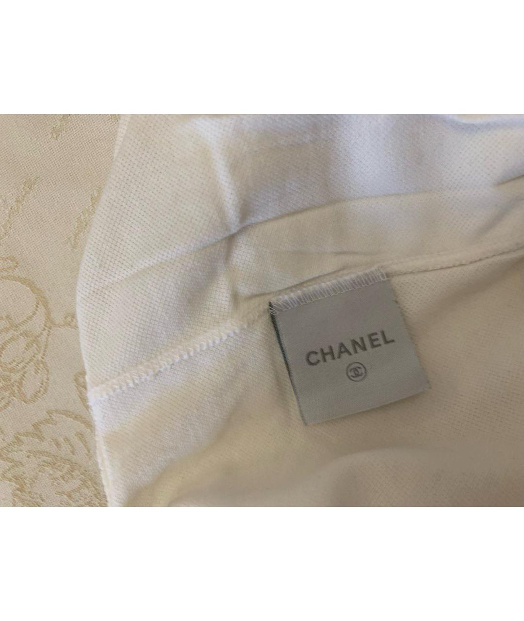 CHANEL Белые хлопковые прямые брюки, фото 3