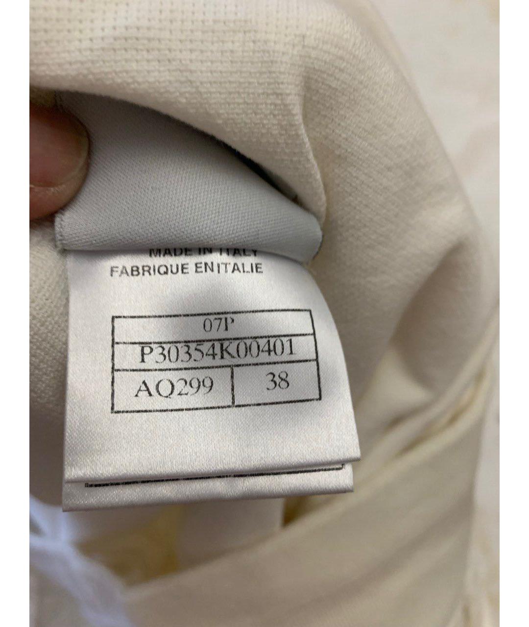 CHANEL Белые хлопковые прямые брюки, фото 4