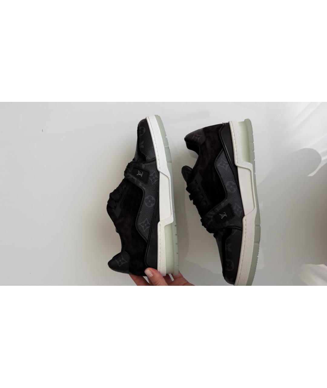 LOUIS VUITTON Черные низкие кроссовки / кеды, фото 4