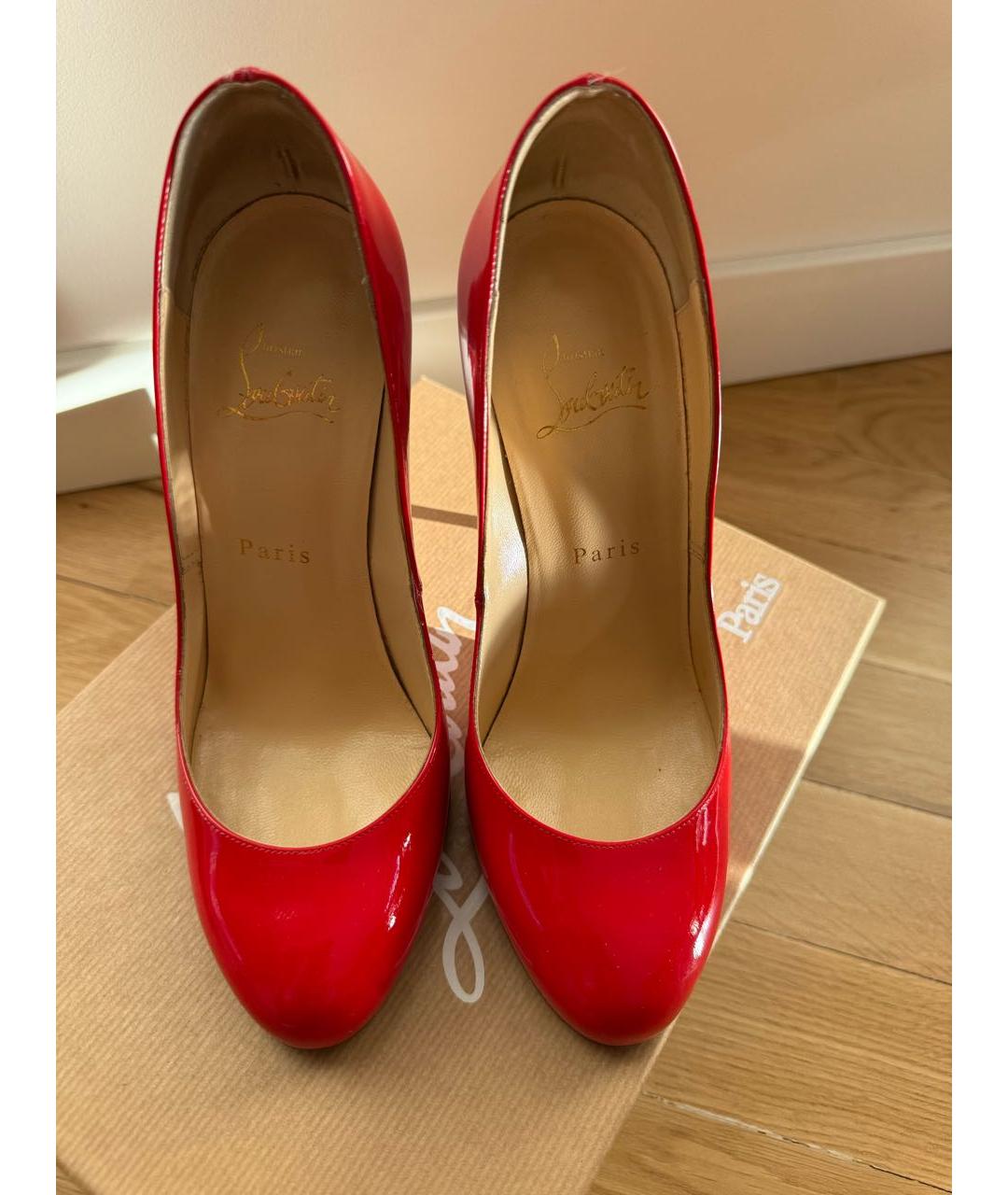 CHRISTIAN LOUBOUTIN Красные туфли из лакированной кожи, фото 2