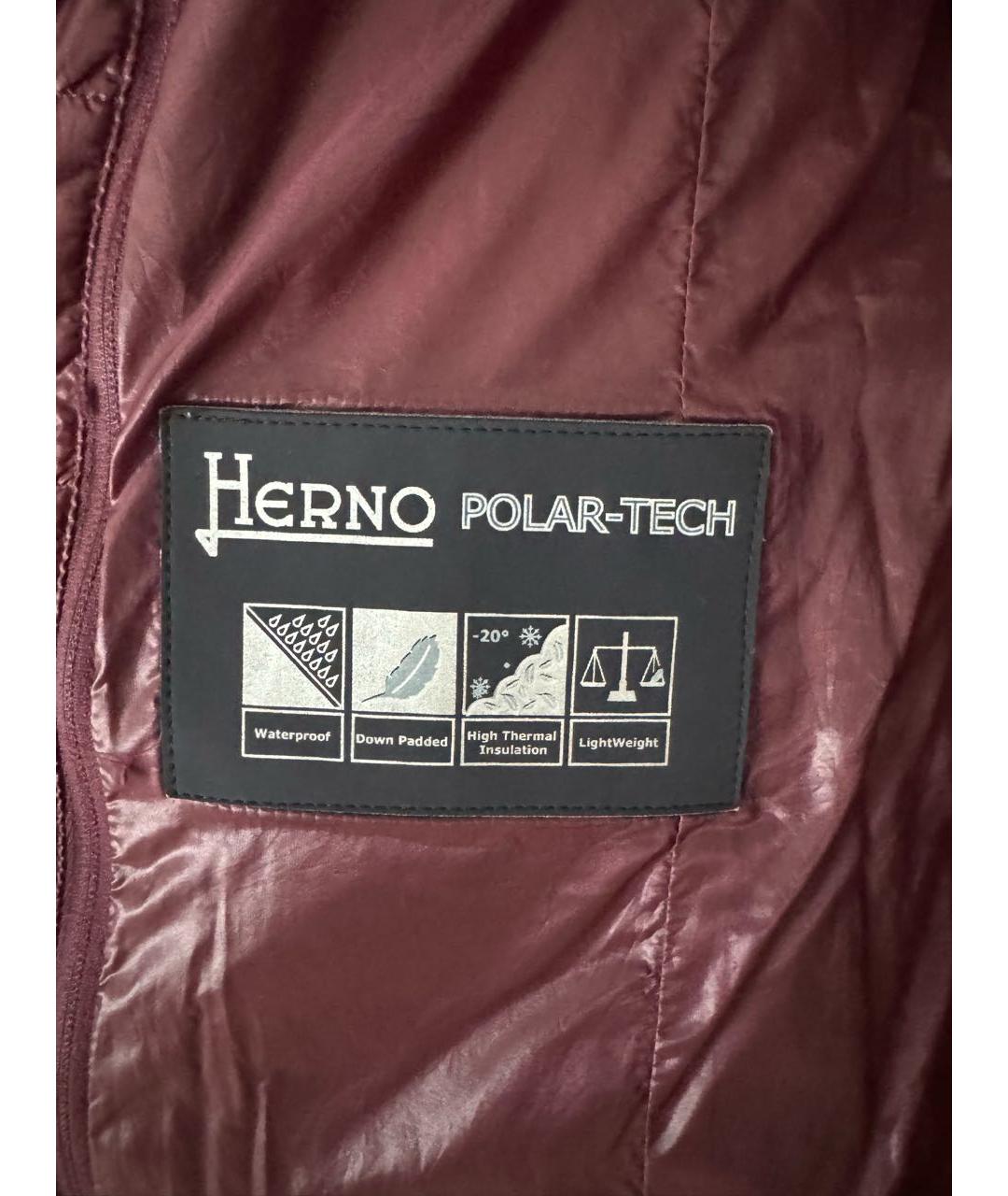 HERNO Бордовый пуховик, фото 6