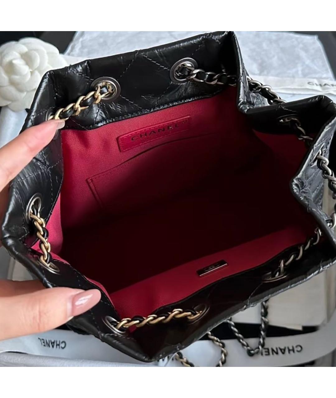 CHANEL Черный кожаный рюкзак, фото 4