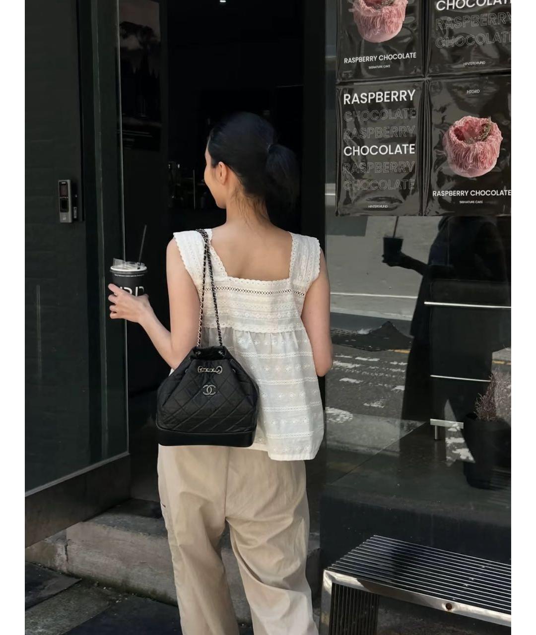 CHANEL Черный кожаный рюкзак, фото 5