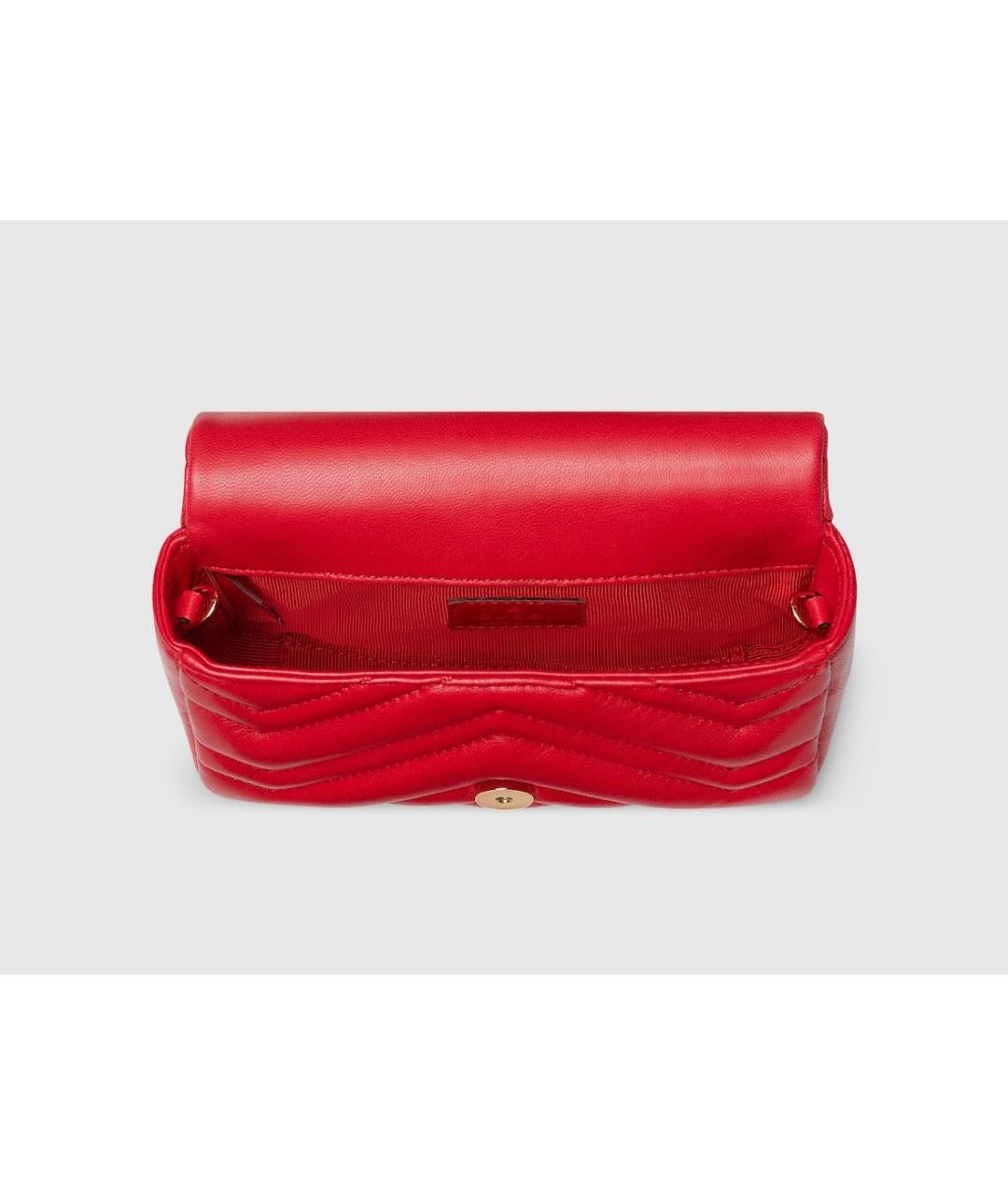 GUCCI Красная кожаная сумка через плечо, фото 4