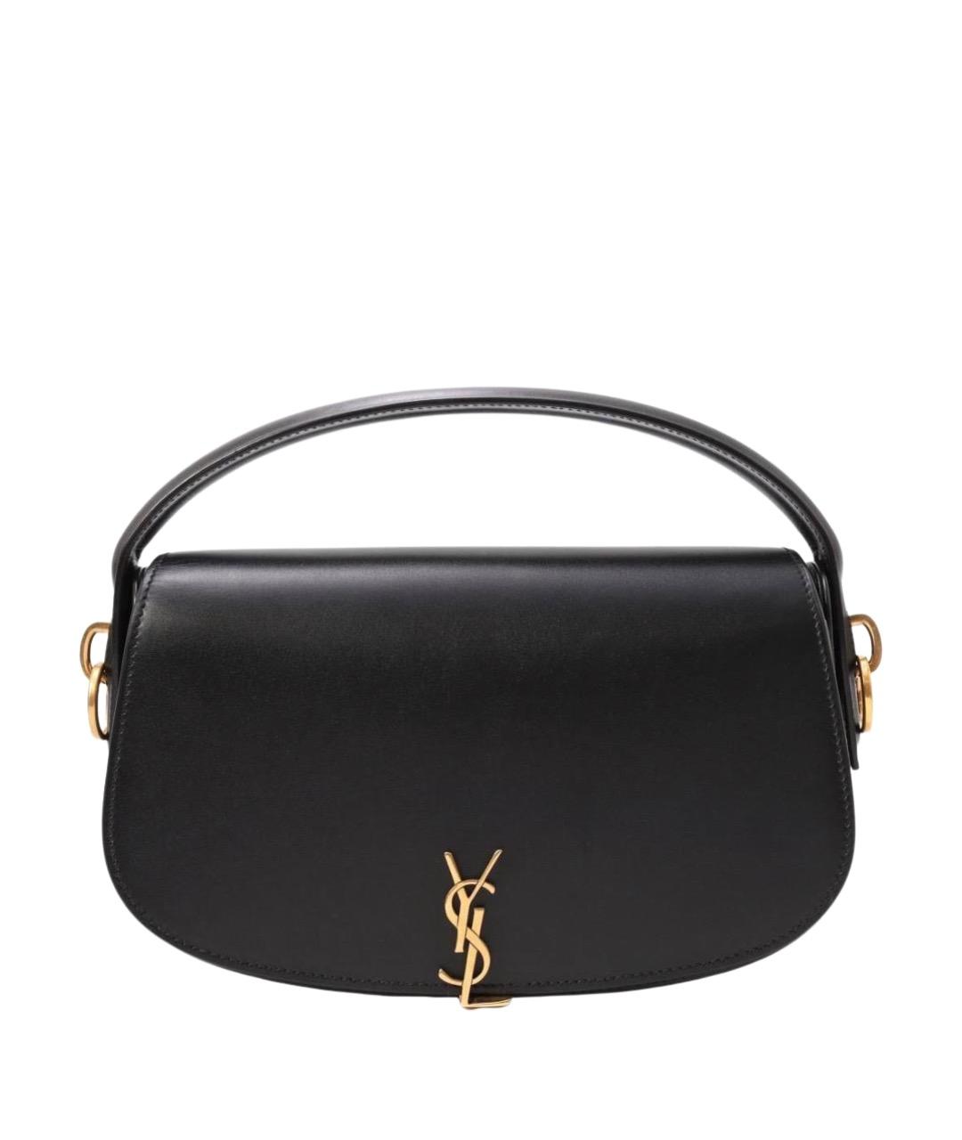 SAINT LAURENT Черная кожаная сумка через плечо, фото 1