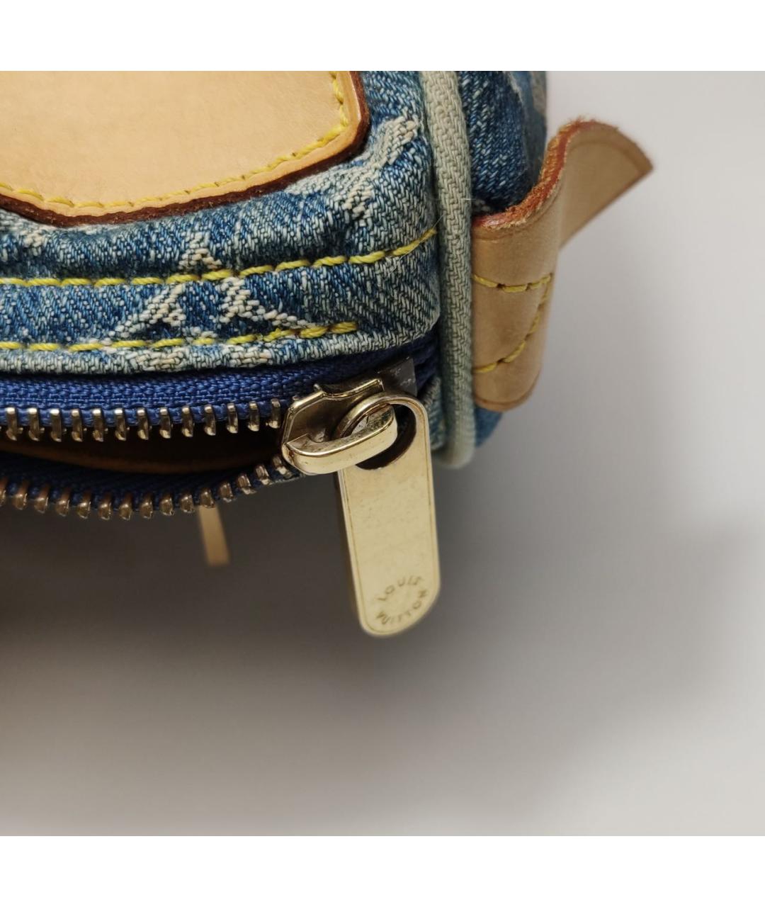 LOUIS VUITTON Голубая деним сумка с короткими ручками, фото 8