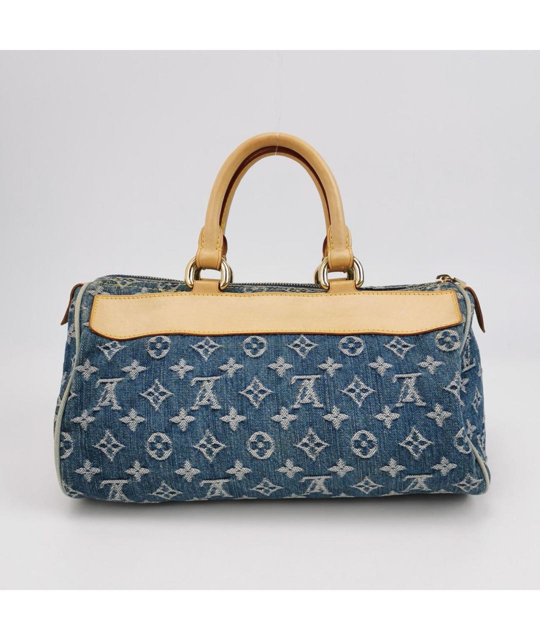 LOUIS VUITTON Голубая деним сумка с короткими ручками, фото 4