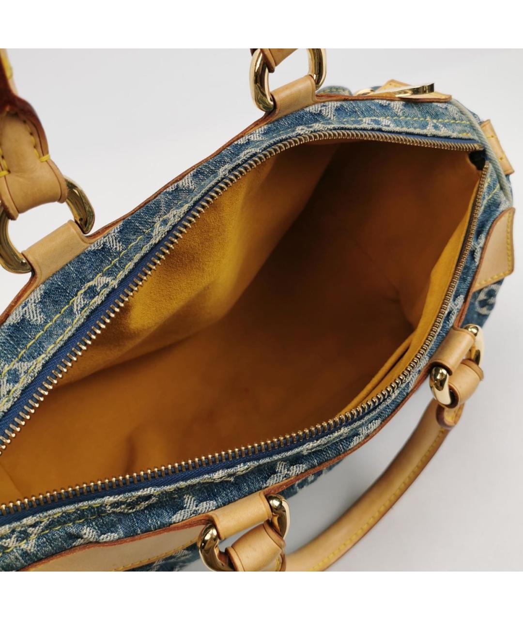 LOUIS VUITTON Голубая деним сумка с короткими ручками, фото 6