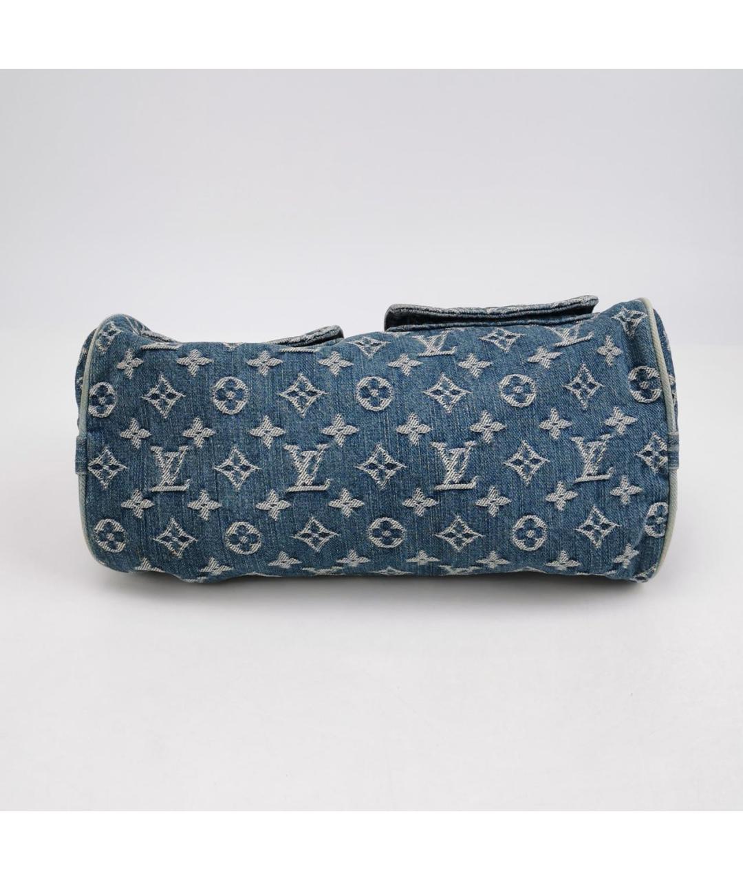 LOUIS VUITTON Голубая деним сумка с короткими ручками, фото 5