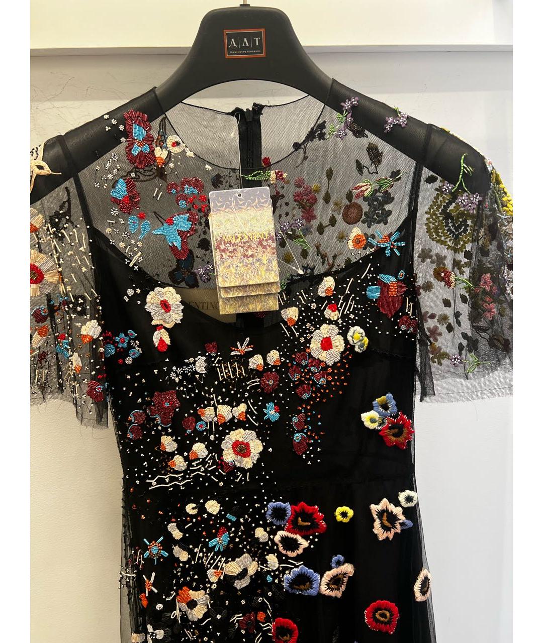 VALENTINO Черное полиамидовое вечернее платье, фото 3