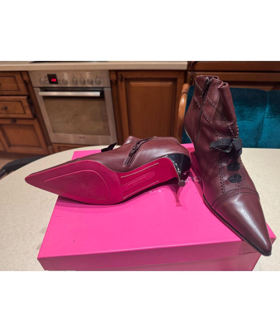 UNGARO Коричневые кожаные ботильоны, фото 3