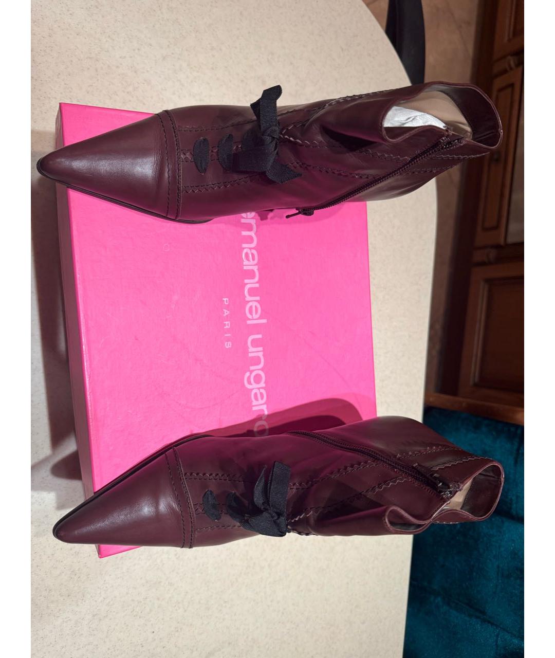 UNGARO Коричневые кожаные ботильоны, фото 2