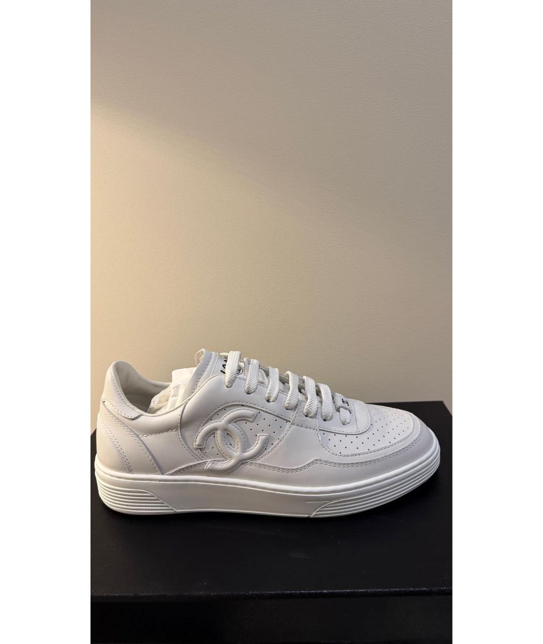 CHANEL Белые кожаные кеды, фото 9