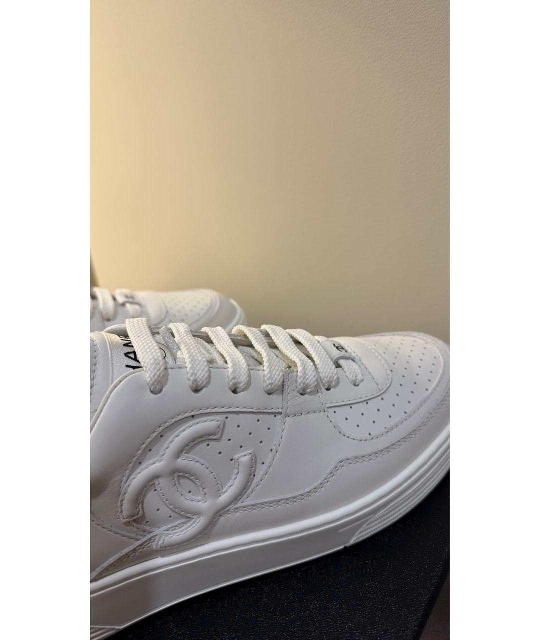 CHANEL Белые кожаные кеды, фото 8