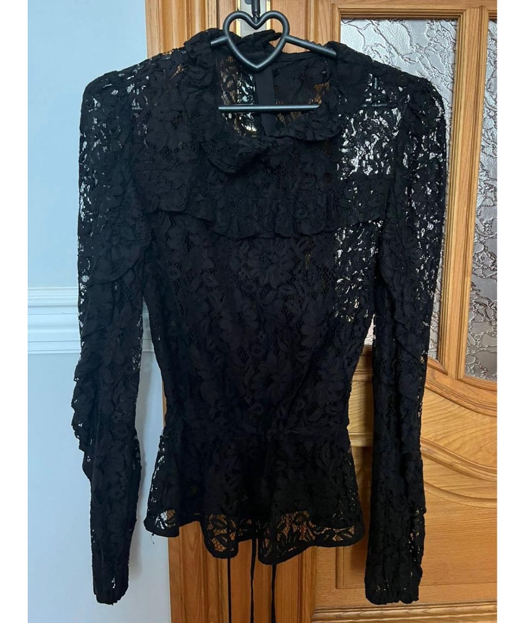 SONIA RYKIEL Черная кружевная блузы, фото 9