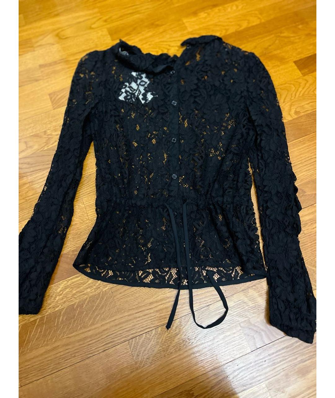 SONIA RYKIEL Черная кружевная блузы, фото 2