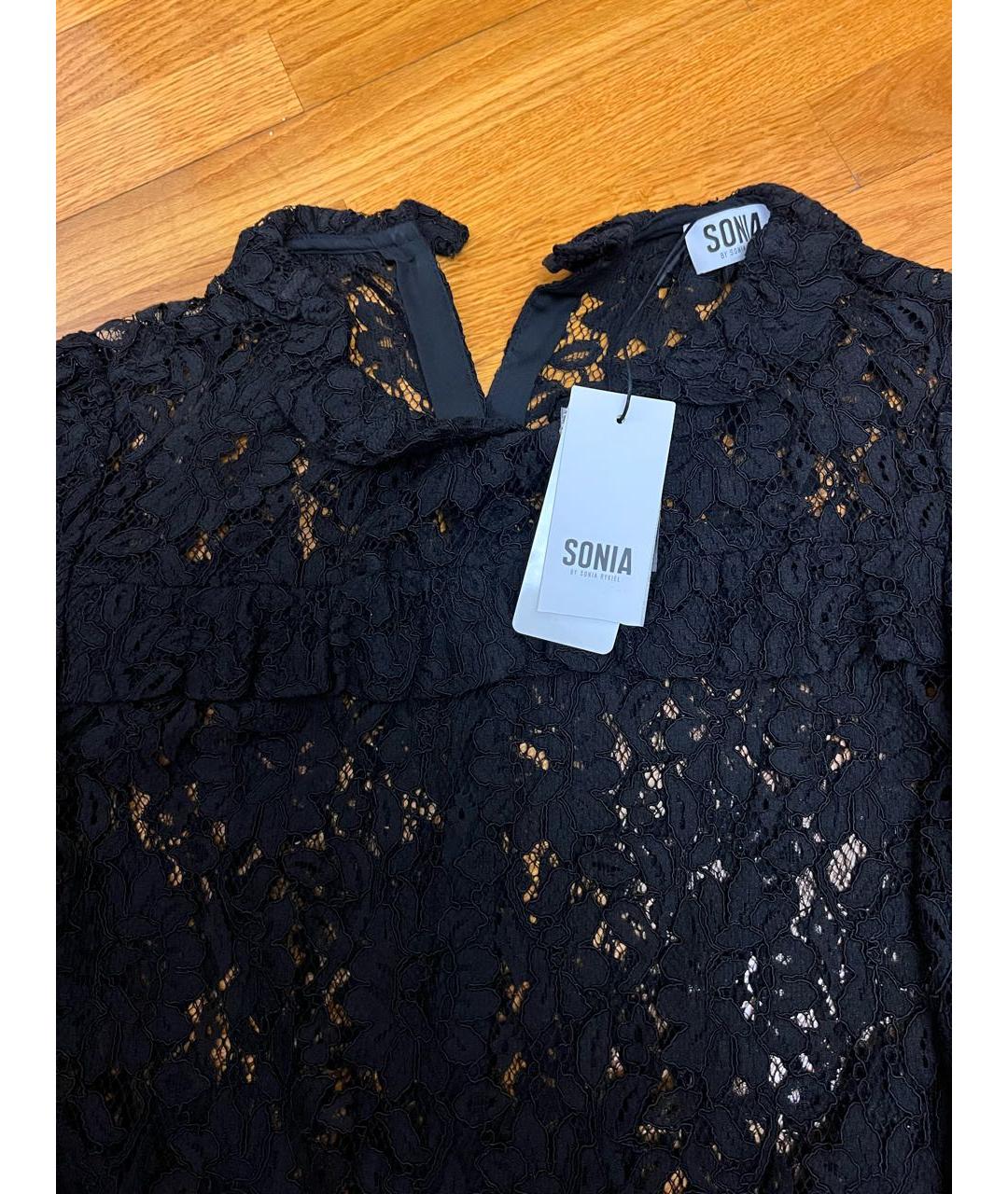 SONIA RYKIEL Черная кружевная блузы, фото 3
