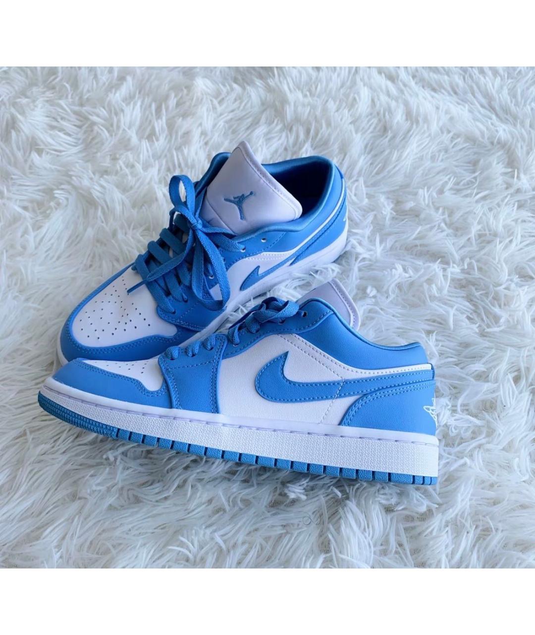 JORDAN Голубые кожаные кроссовки, фото 2