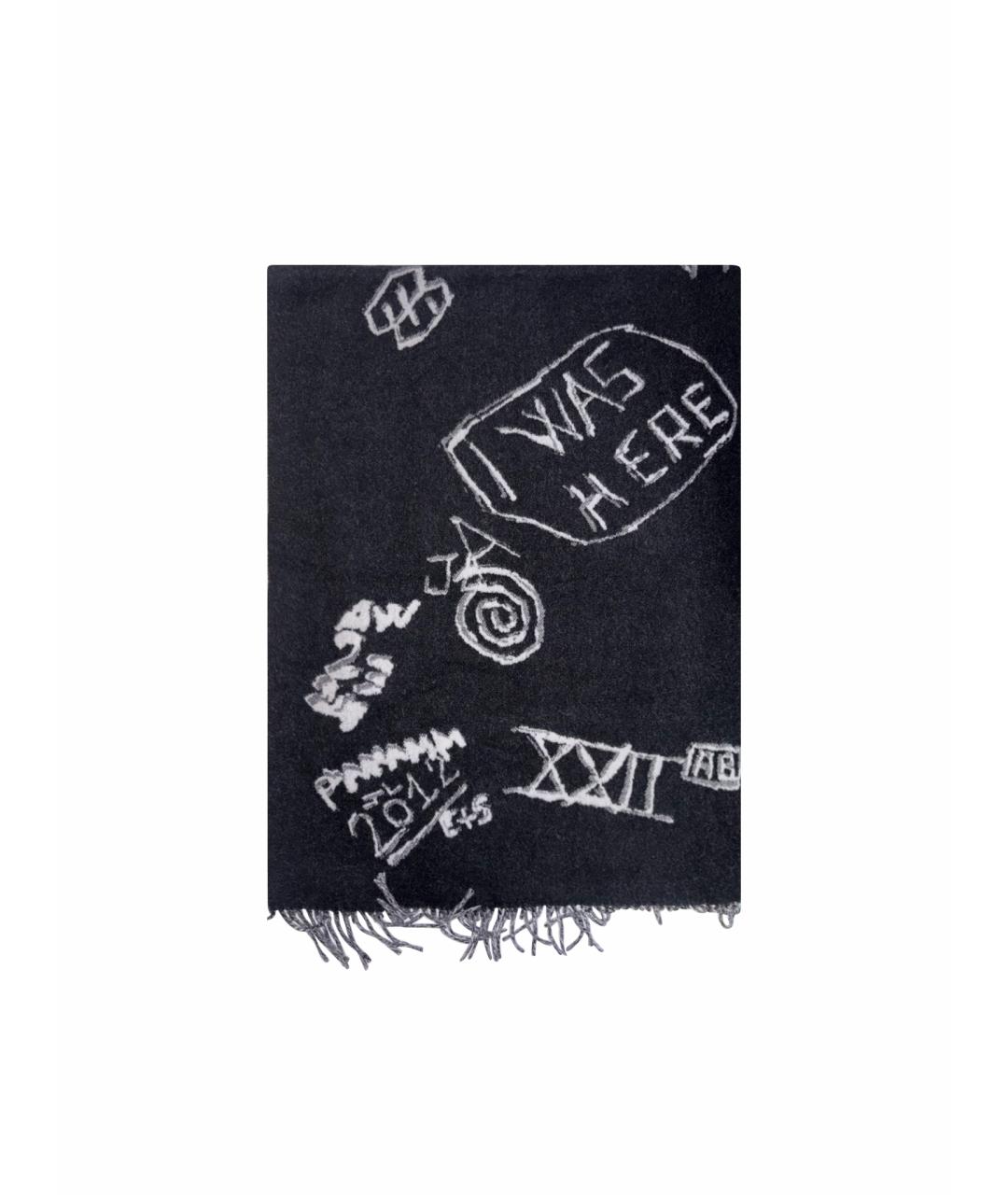 ETUDES Черный шерстяной шарф, фото 1