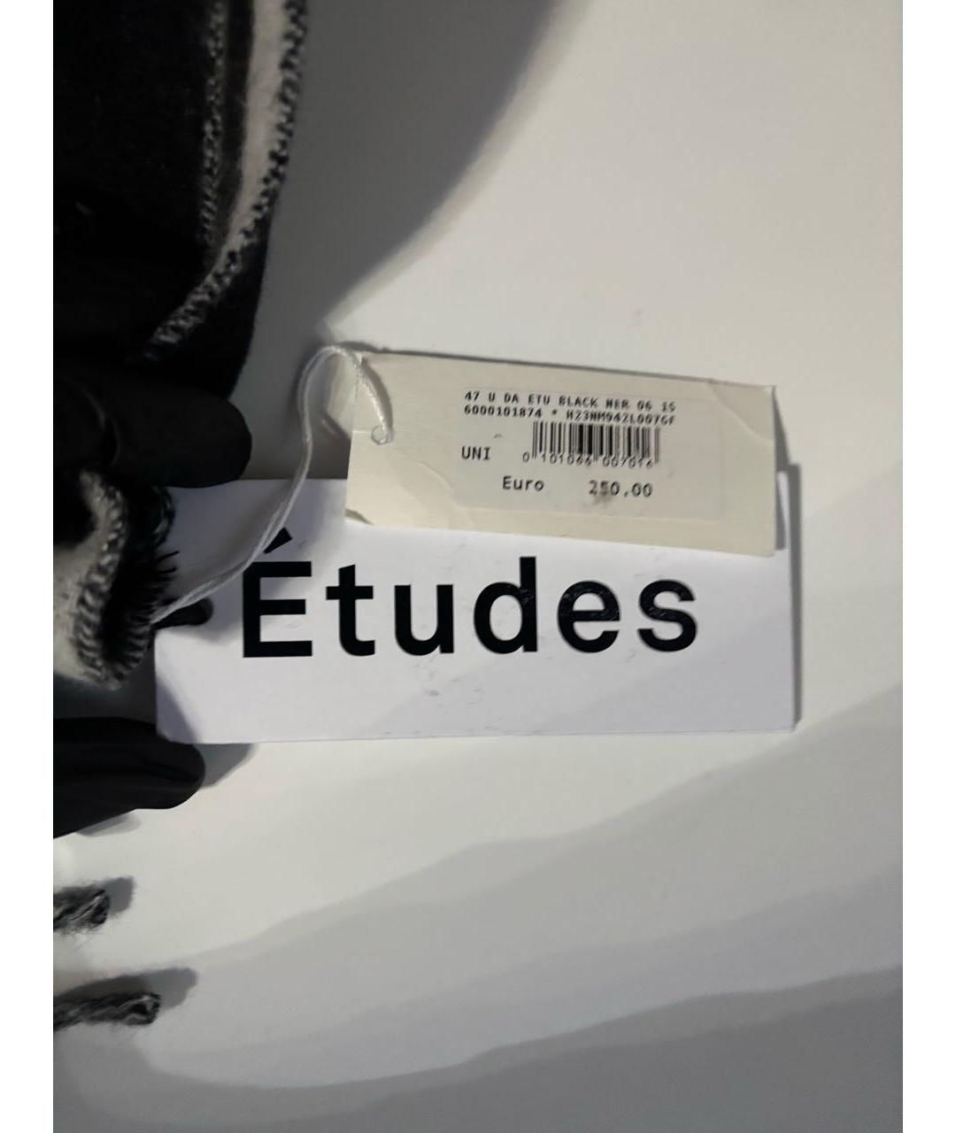 ETUDES Черный шерстяной шарф, фото 4