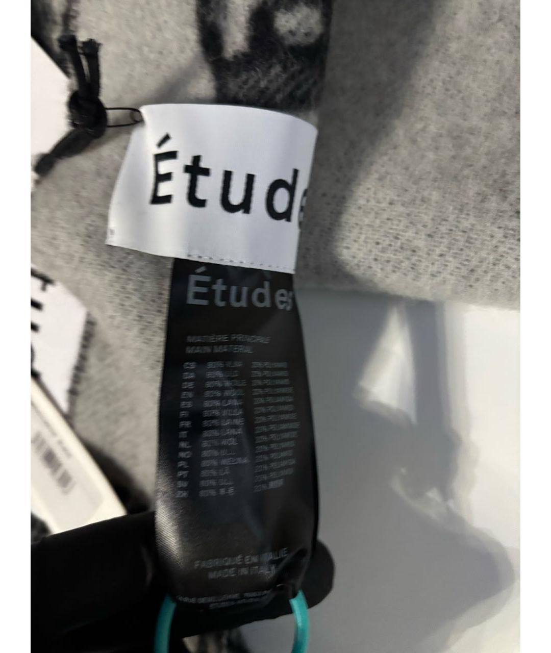 ETUDES Черный шерстяной шарф, фото 5