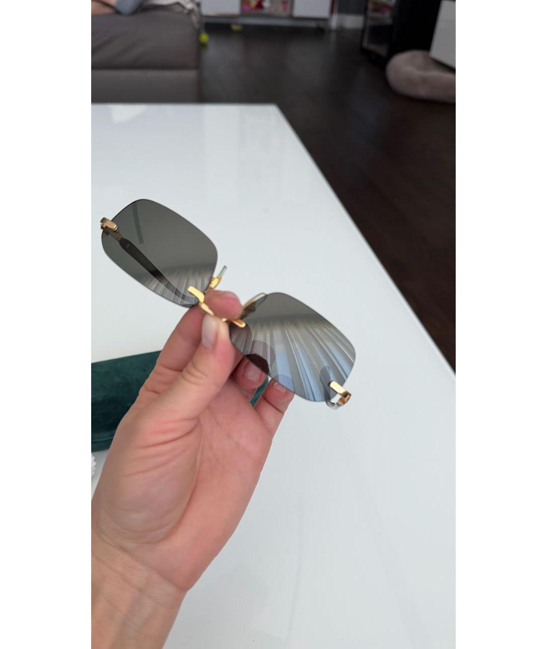 GUCCI Черные металлические солнцезащитные очки, фото 2