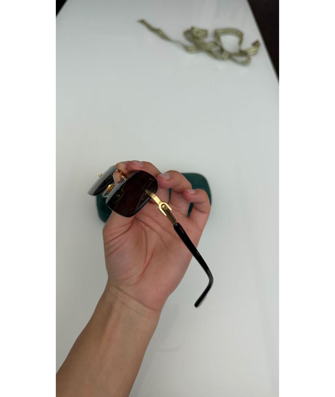 GUCCI Черные металлические солнцезащитные очки, фото 3