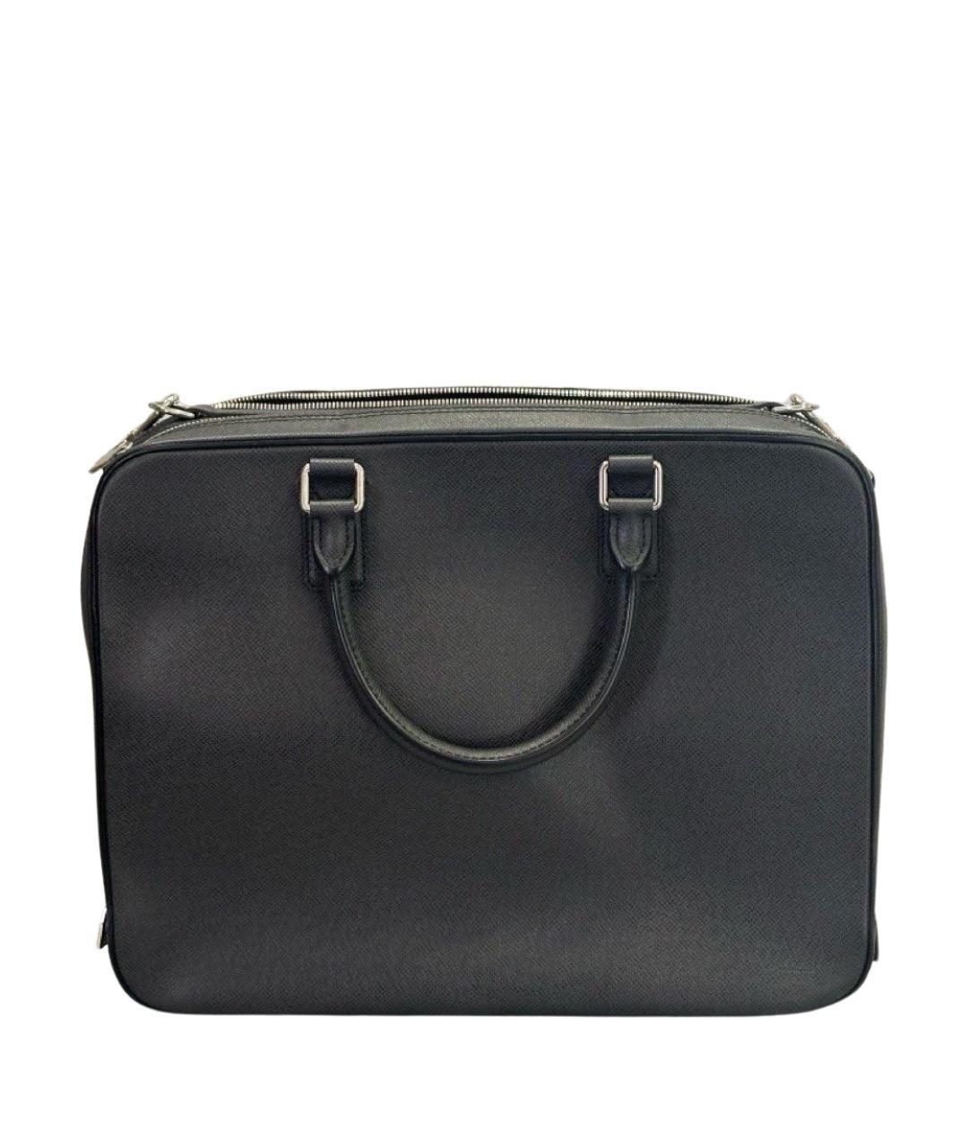 LOUIS VUITTON Черный кожаный портфель, фото 1