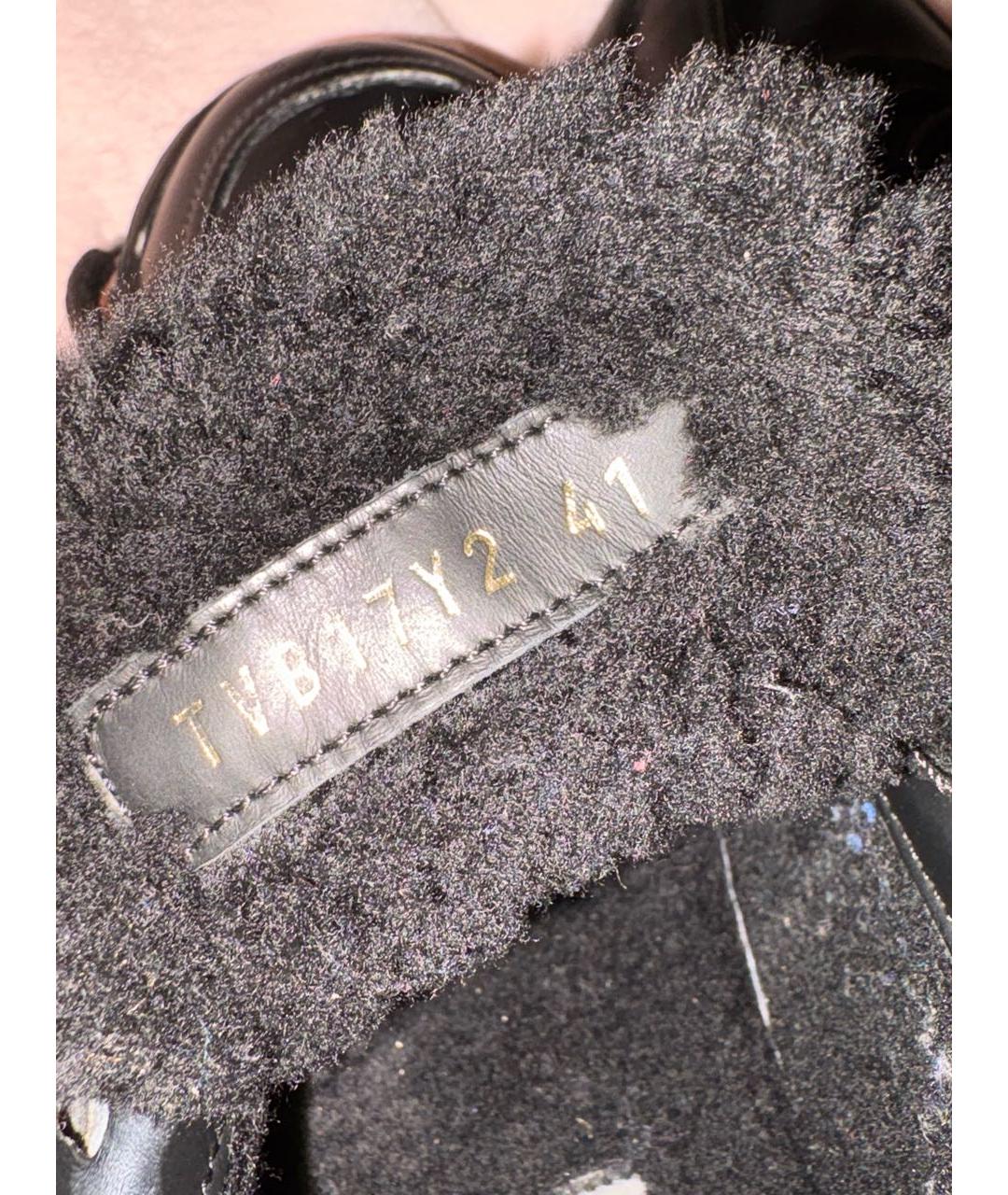 VALENTINO Черные кожаные низкие кроссовки / кеды, фото 8