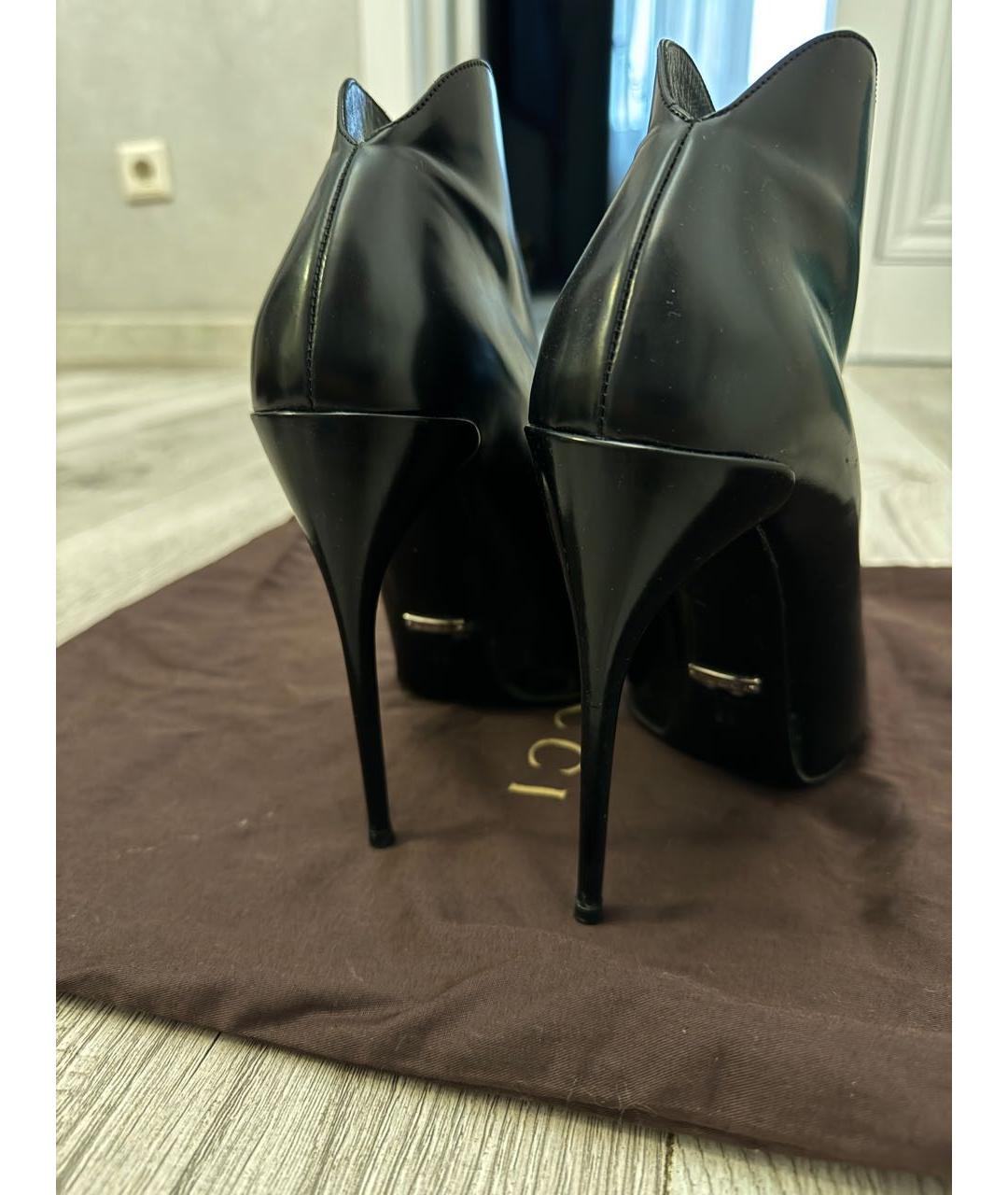 GUCCI Черные кожаные ботильоны, фото 3