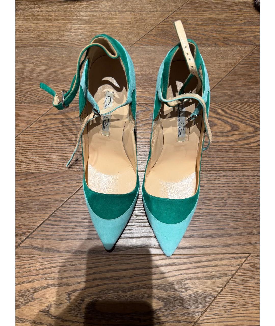 OSCAR DE LA RENTA Бирюзовые замшевые туфли, фото 2