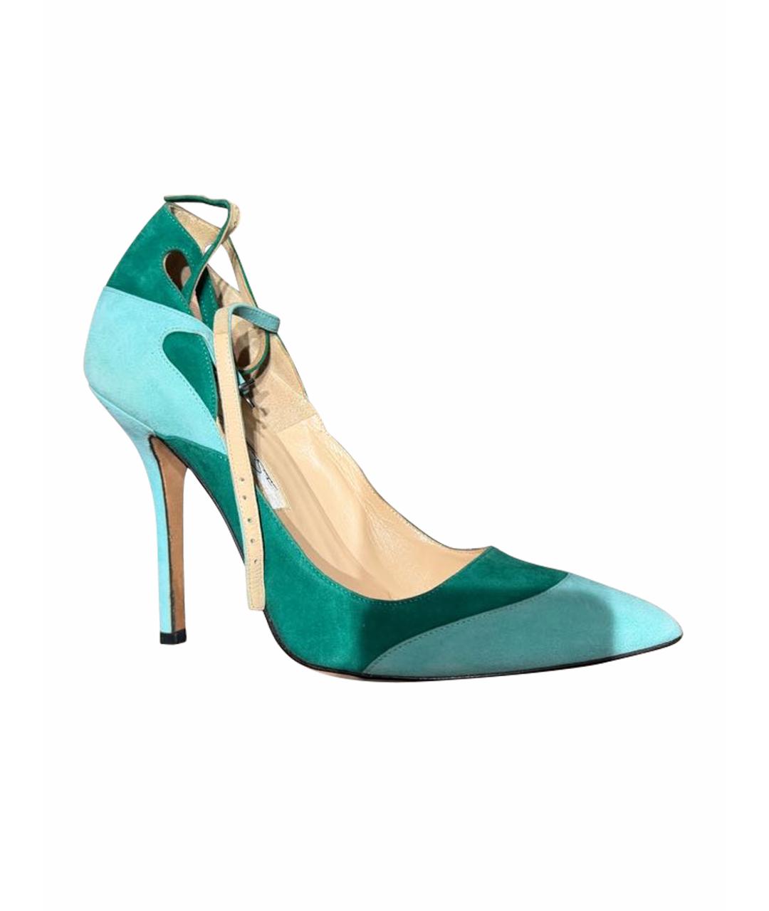 OSCAR DE LA RENTA Бирюзовые замшевые туфли, фото 1