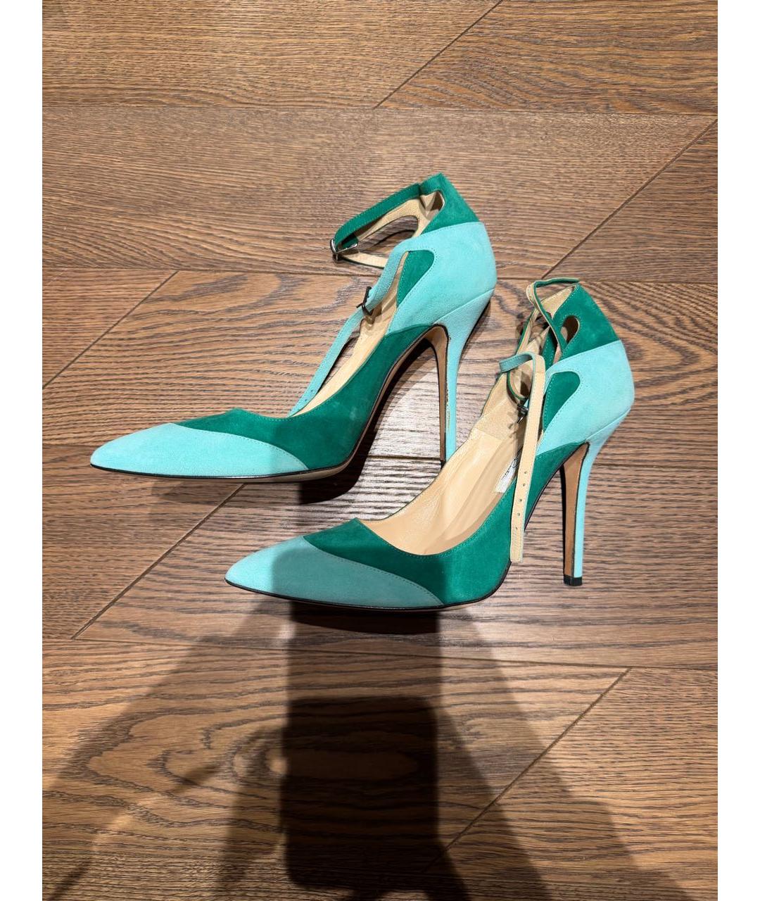 OSCAR DE LA RENTA Бирюзовые замшевые туфли, фото 5