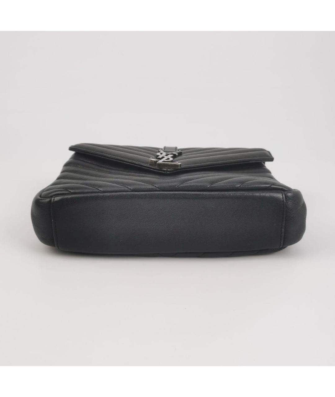 SAINT LAURENT Черная кожаная сумка через плечо, фото 5