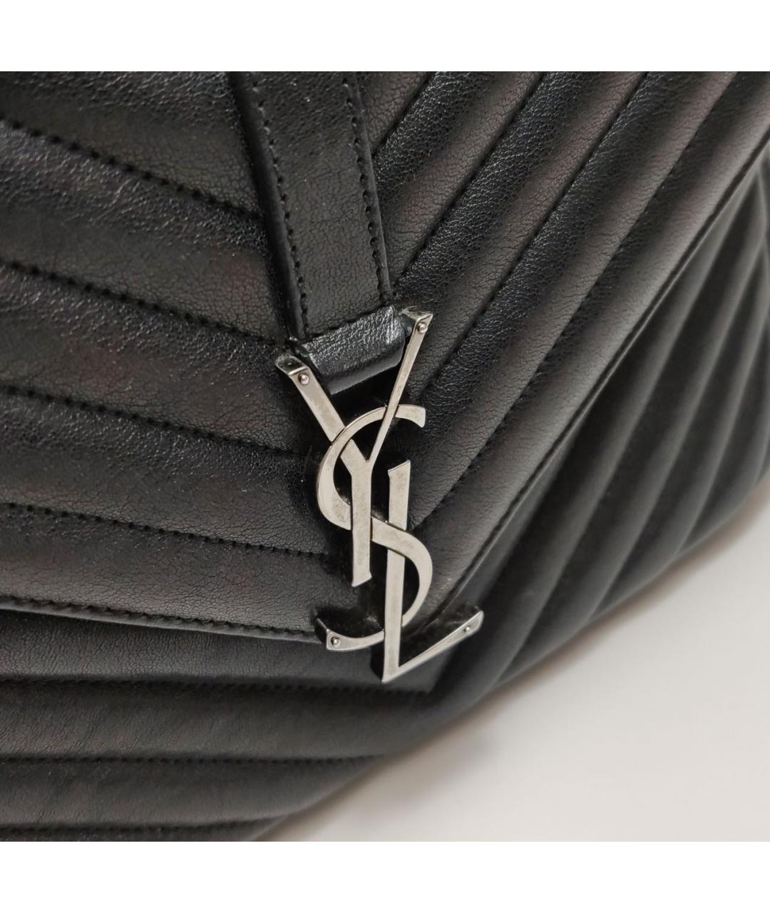 SAINT LAURENT Черная кожаная сумка через плечо, фото 8