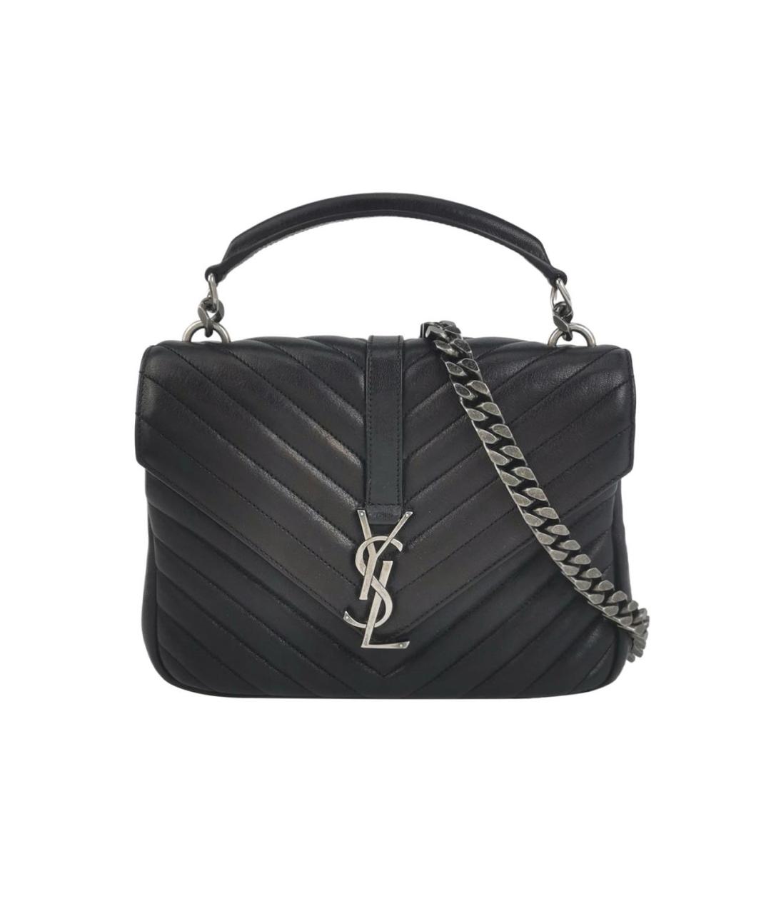 SAINT LAURENT Черная кожаная сумка через плечо, фото 9