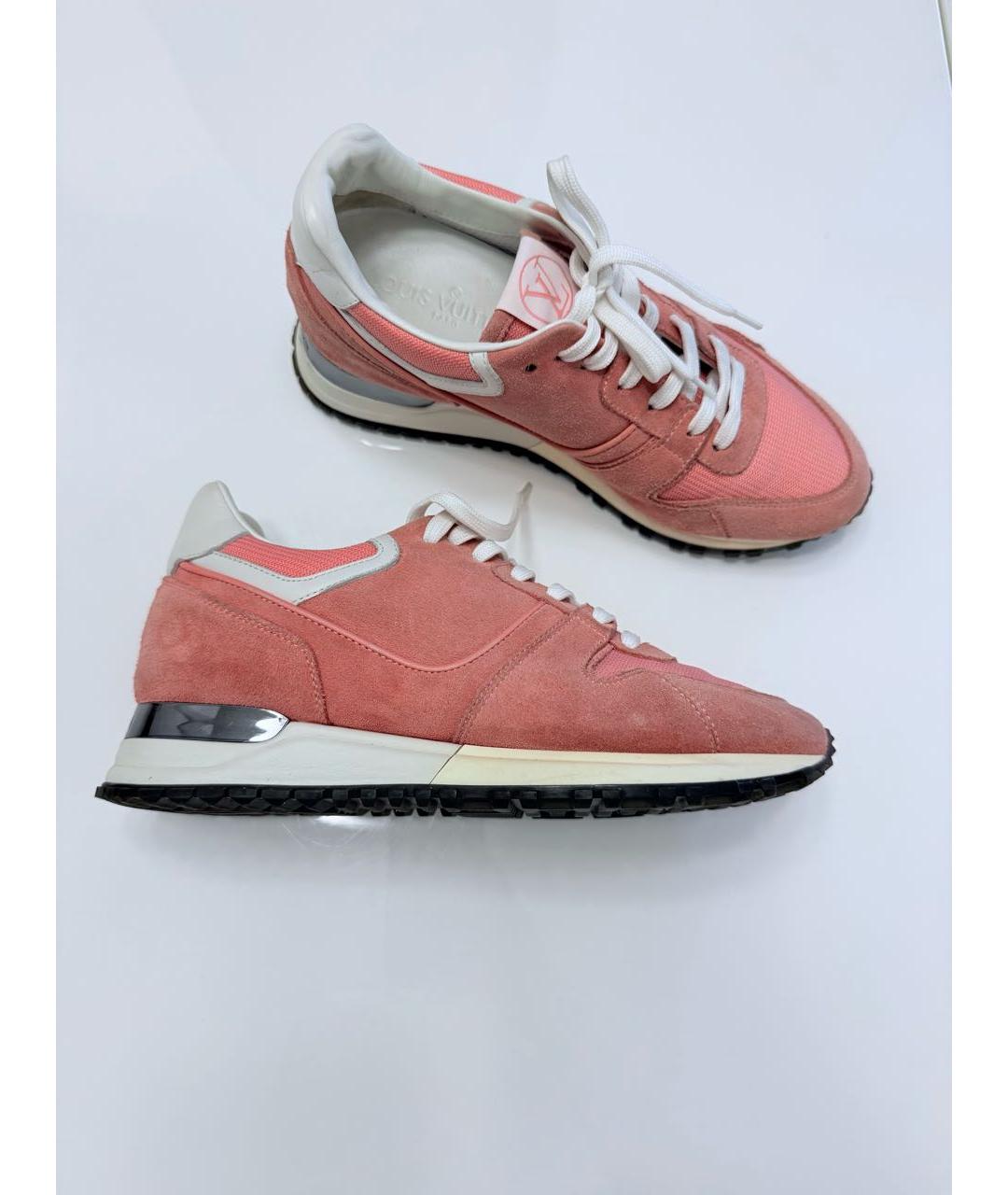 LOUIS VUITTON Розовые замшевые кроссовки, фото 9